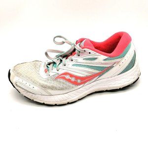 Saucony Womens Sneakers Cohesion 13 White Green Lace Up Walking Shoe Round Toe 9